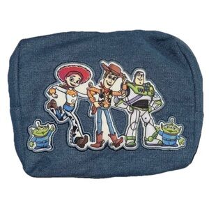Disney Denim Cosmetic Bag with Toy Story Characters